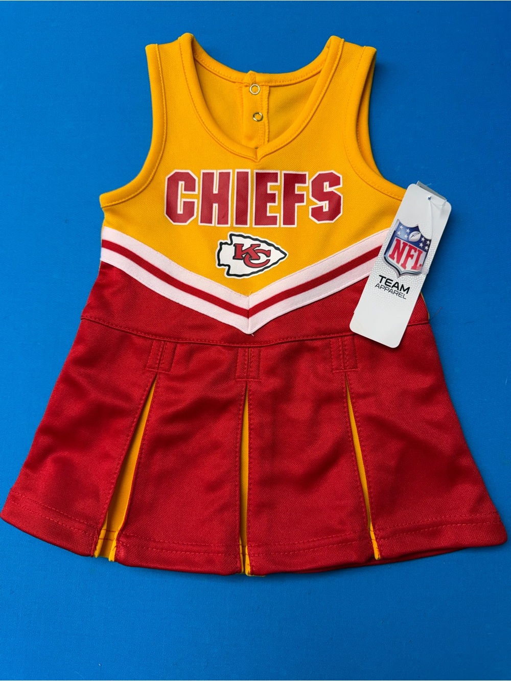 NFL Girls' Red & Gold Chiefs Cheer Dress Tank Top